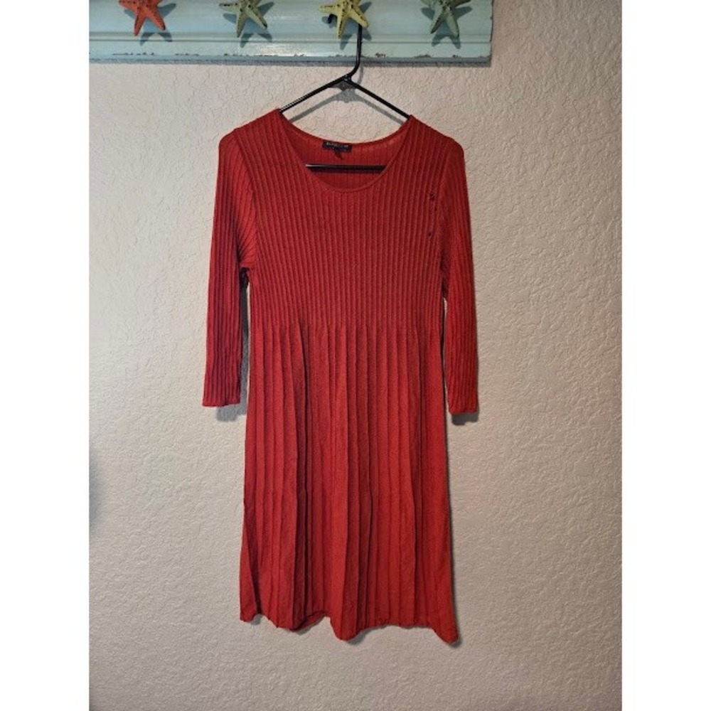 Eileen Fisher Burnt Orange Dress0- Holes on Side